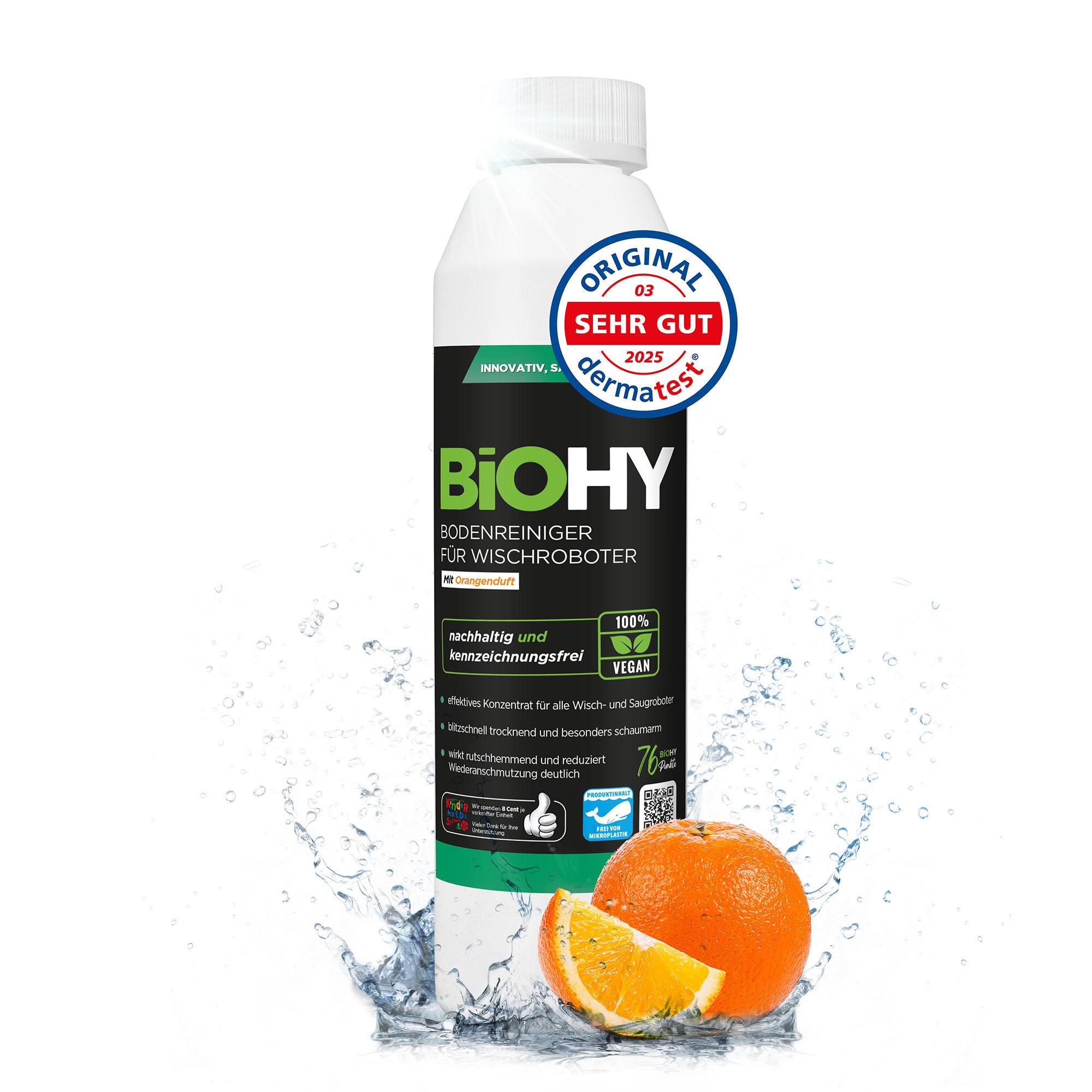 BiOHY floor cleaner for wiping robots, organic cleaner, floor wiping care, non-foaming floor cleaner
