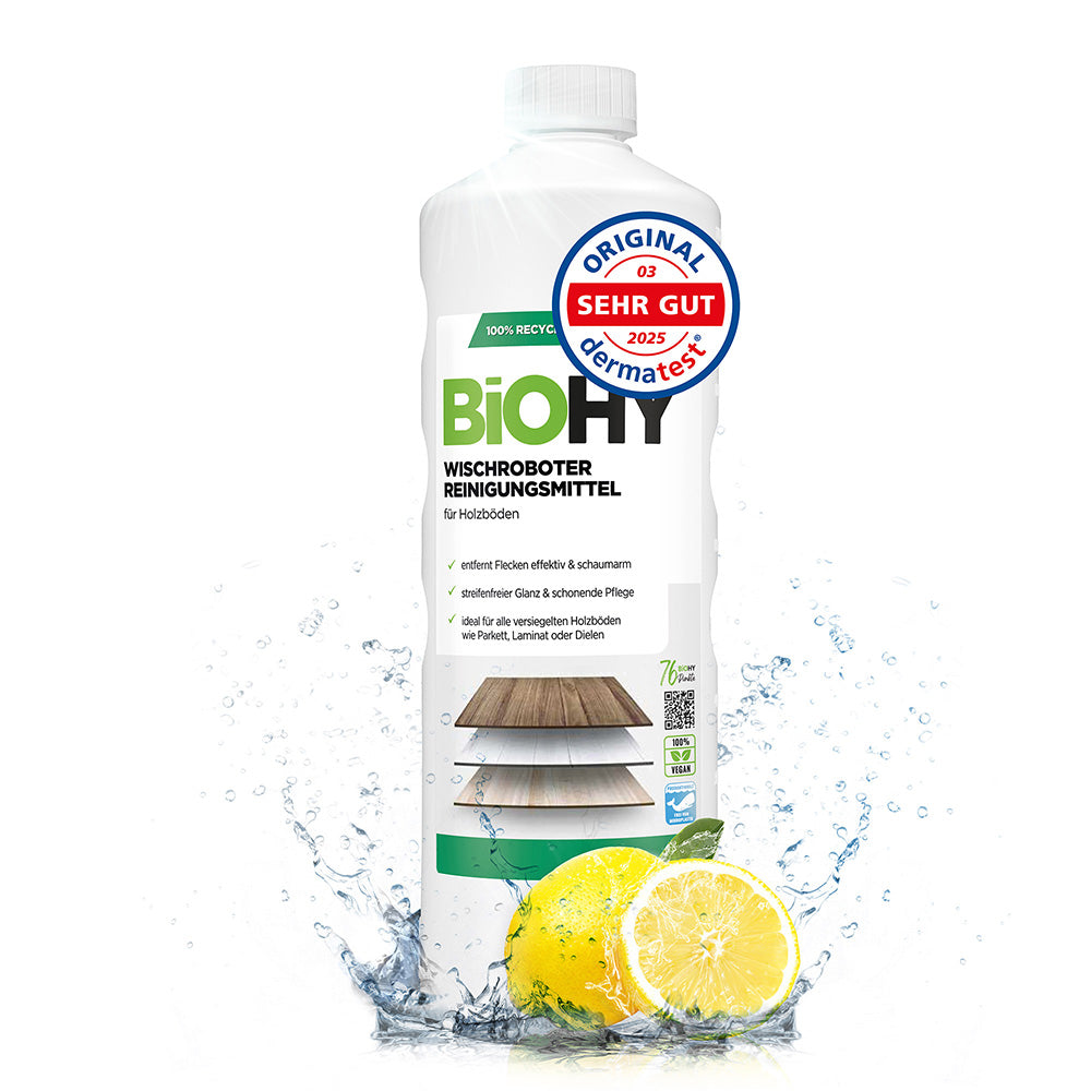 Wiper robot Cleaning agent for wooden floors, cleaner for wiping robots, non-foaming floor cleaner, organic concentrate