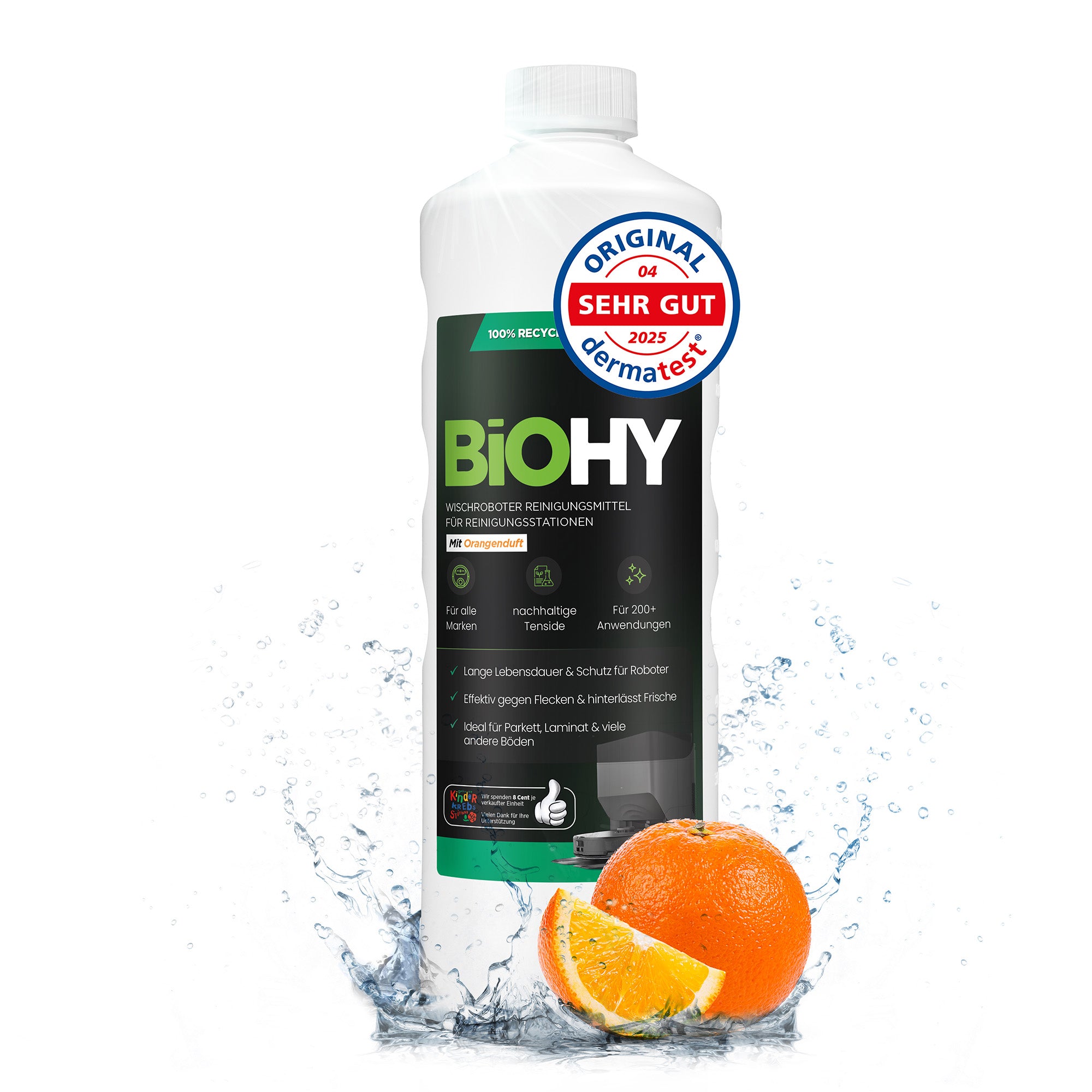 BiOHY Mopping robot cleaning agent for cleaning stations, cleaner for mopping robots, non-mudding floor cleaner, organic concentrate