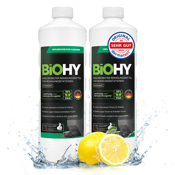 BiOHY Mopping robot cleaning agent for cleaning stations, cleaner for mopping robots, non-mudding floor cleaner, organic concentrate