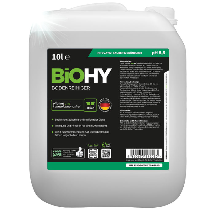 BiOHY floor cleaner, floor cleaner, non-foaming floor cleaner, organic concentrate