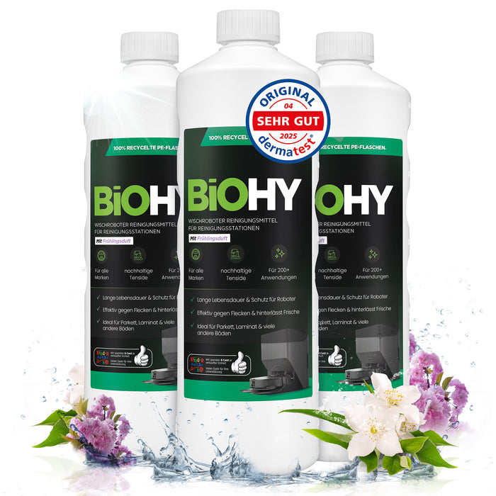 BiOHY Mopping robot cleaning agent for cleaning stations, cleaner for mopping robots, non-mudding floor cleaner, organic concentrate
