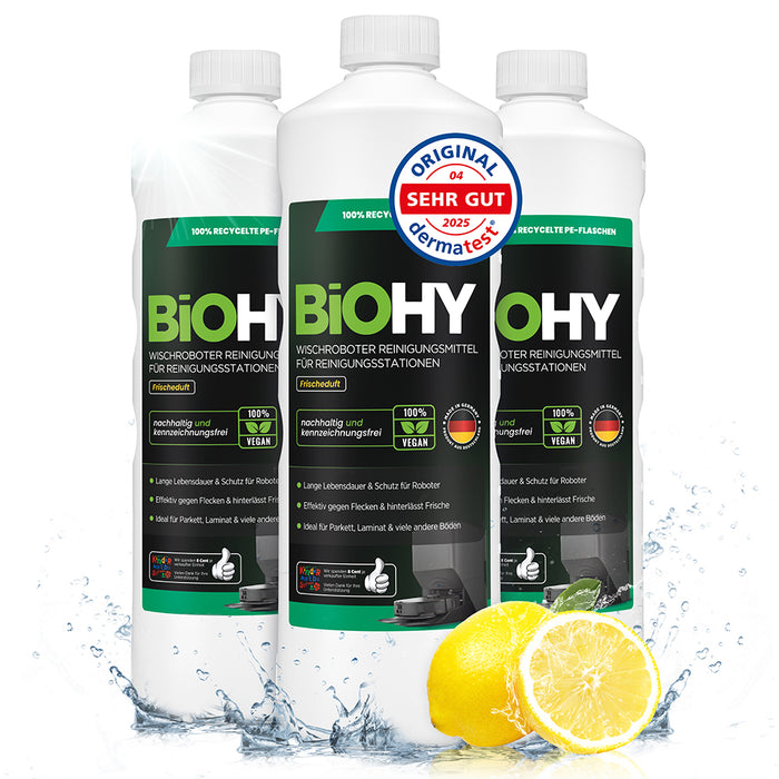 BiOHY Mopping robot cleaning agent for cleaning stations, cleaner for mopping robots, non-mudding floor cleaner, organic concentrate