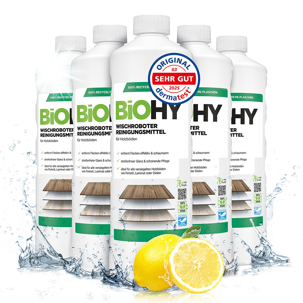 Wiper robot Cleaning agent for wooden floors, cleaner for wiping robots, non-foaming floor cleaner, organic concentrate