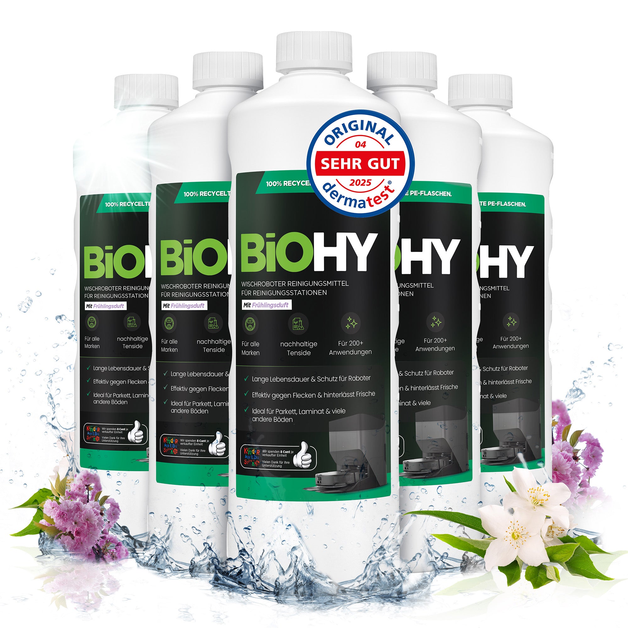 BiOHY Mopping robot cleaning agent for cleaning stations, cleaner for mopping robots, non-mudding floor cleaner, organic concentrate