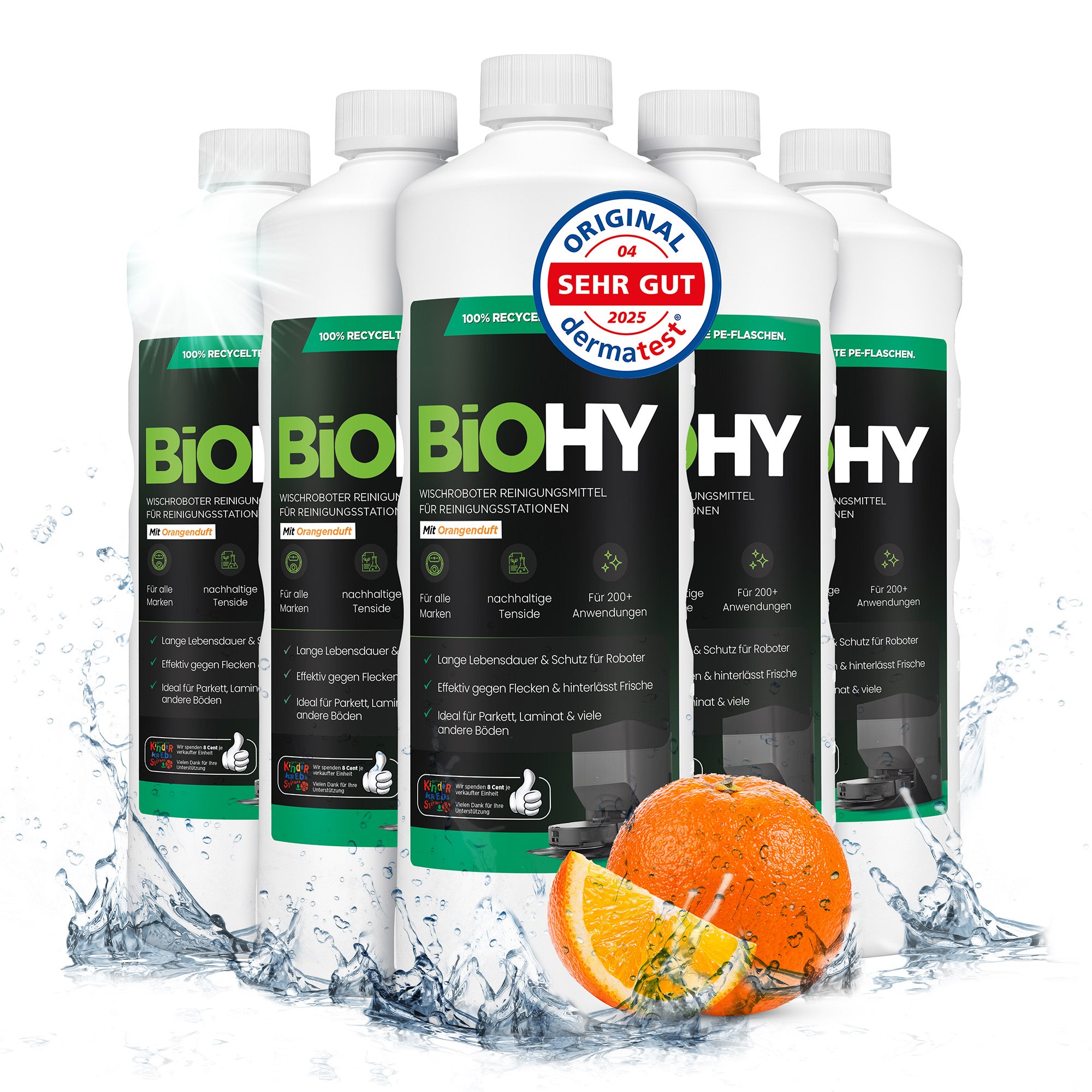 BiOHY Mopping robot cleaning agent for cleaning stations, cleaner for mopping robots, non-mudding floor cleaner, organic concentrate