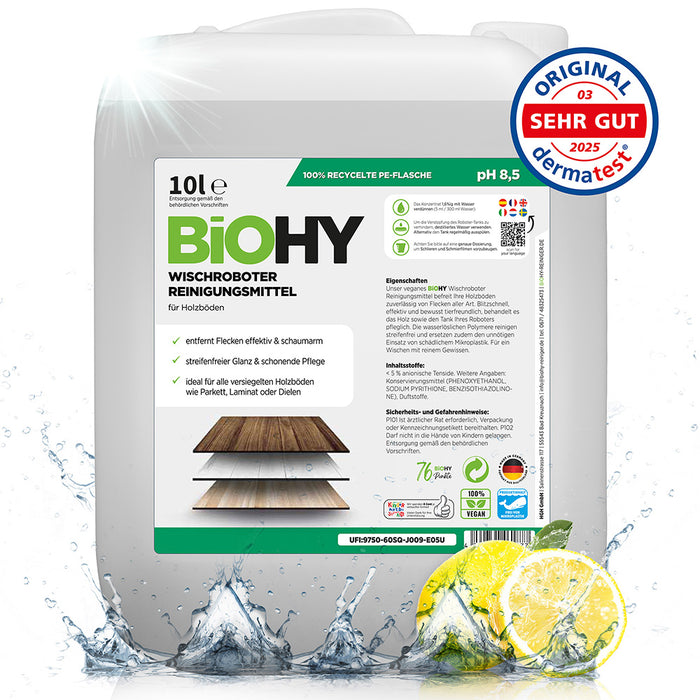 Wiper robot Cleaning agent for wooden floors, cleaner for wiping robots, non-foaming floor cleaner, organic concentrate