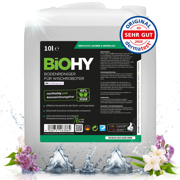 BiOHY floor cleaner for wiping robots, organic cleaner, floor wiping care, non-foaming floor cleaner
