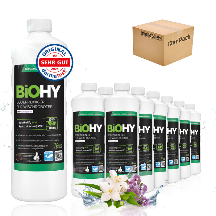 BiOHY floor cleaner for wiping robots, organic cleaner, floor wiping care, non-foaming floor cleaner