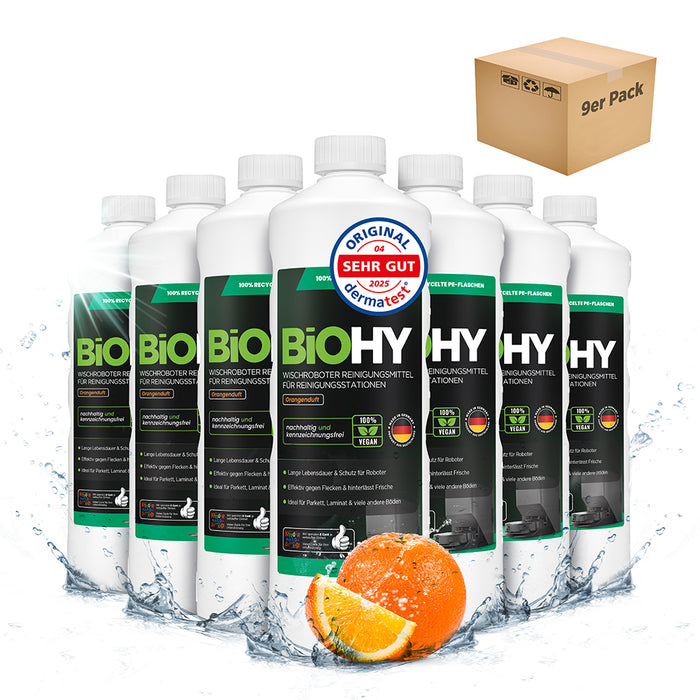 BiOHY Mopping robot cleaning agent for cleaning stations, cleaner for mopping robots, non-mudding floor cleaner, organic concentrate