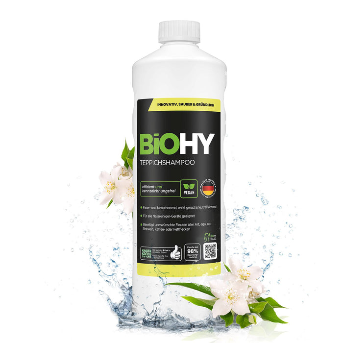 BiOHY carpet shampoo, carpet cleaner, carpet cleaning agent, carpet foam