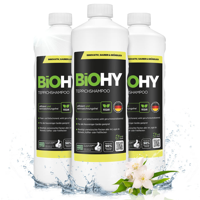 BiOHY carpet shampoo, carpet cleaner, carpet cleaning agent, carpet foam