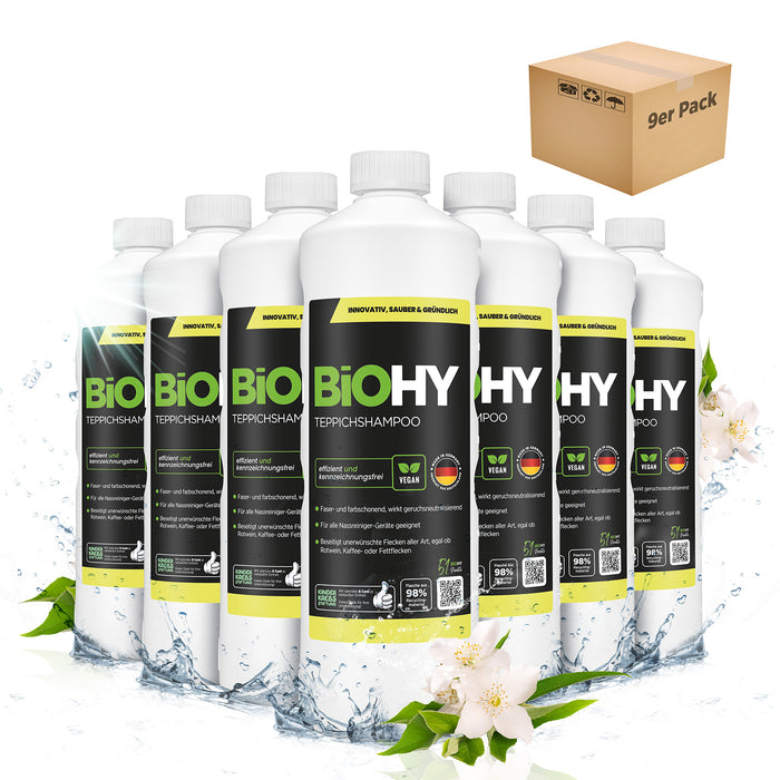 BiOHY carpet shampoo, carpet cleaner, carpet cleaning agent, carpet foam