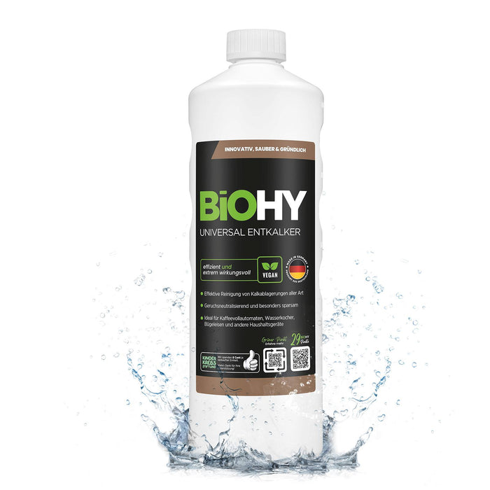 BiOHY Universal Entkalker Konzentrat 1 Liter für Kaffeevollautomat, Wasserkocher und Waschmaschine