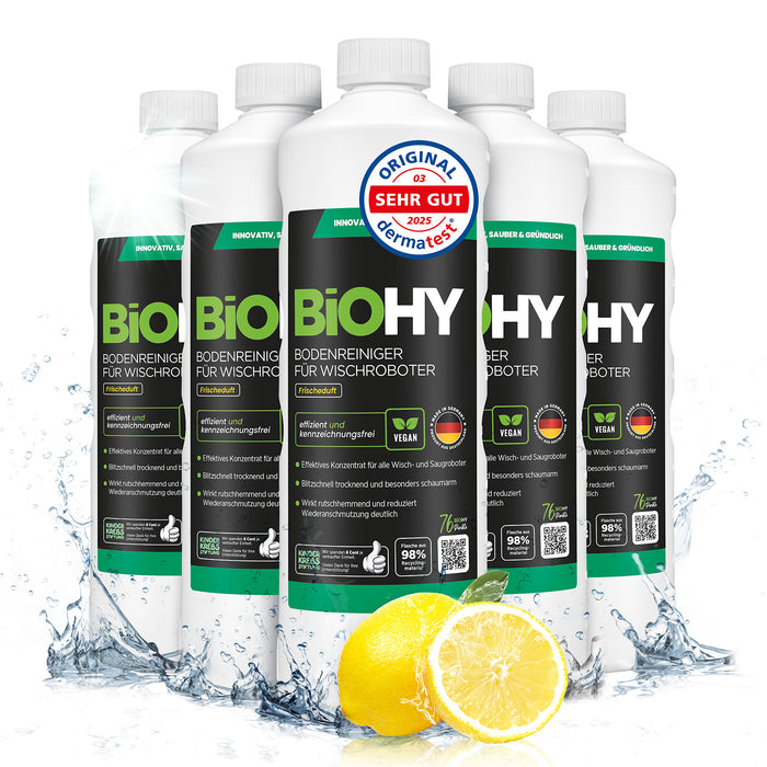 BiOHY floor cleaner for wiping robots, organic cleaner, floor wiping care, non-foaming floor cleaner