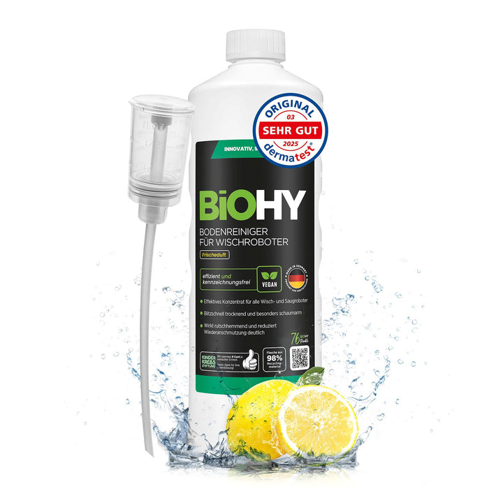 BiOHY floor cleaner for wiping robots, organic cleaner, floor wiping care, non-foaming floor cleaner