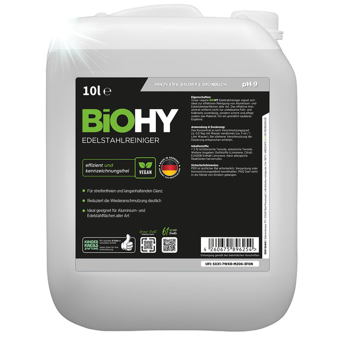 BiOHY stainless steel cleaner, stainless steel cleaner spray, stainless steel care product, stainless steel cleaning agent