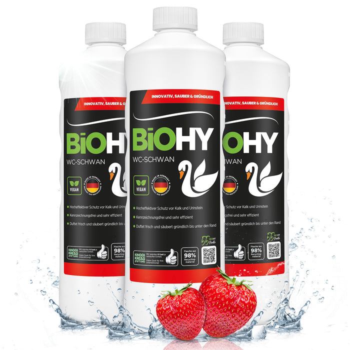 BiOHY WC-Schwan, Toilettenreiniger, WC-Ente, Kloreiniger – gegen Kalk & Urinstein, hygienisch & vegan (Anwendung)