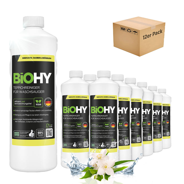 BiOHY carpet cleaner for vacuum cleaners, carpet shampoo, textile cleaners, carpet steam cleaners