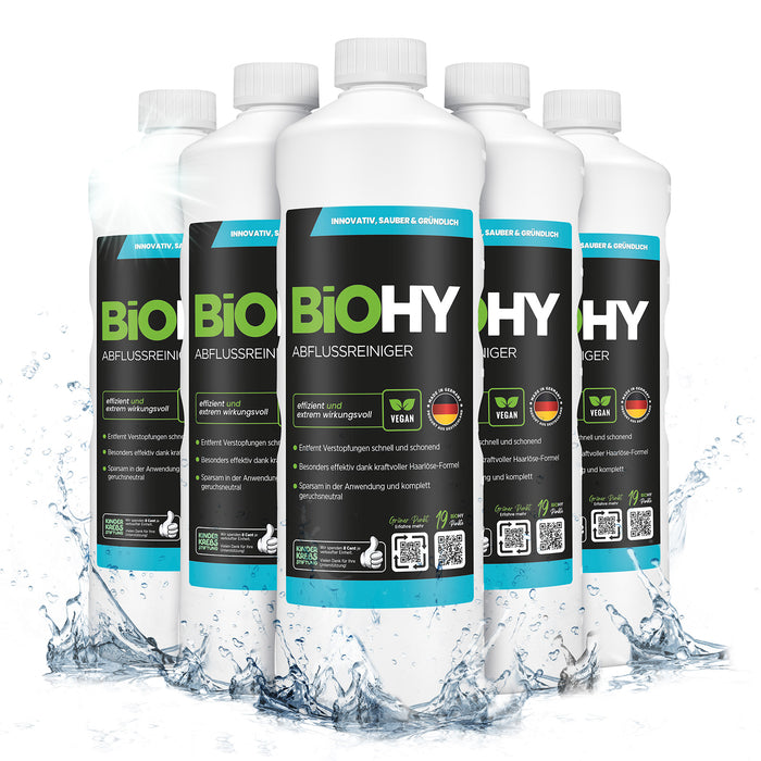 BiOHY Abflussreiniger – umweltfreundlich, vegan & Made in Germany (Bio-Konzentrat & vegan)