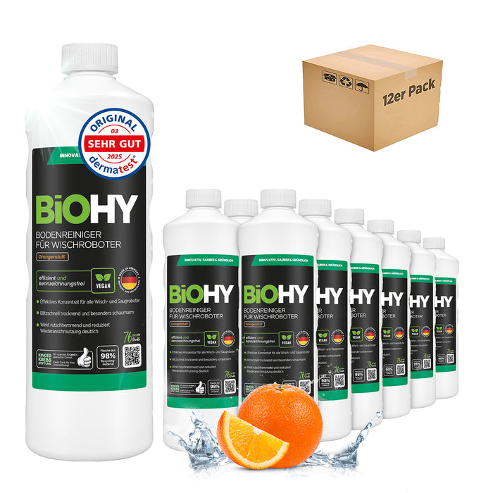 BiOHY floor cleaner for wiping robots, organic cleaner, floor wiping care, non-foaming floor cleaner