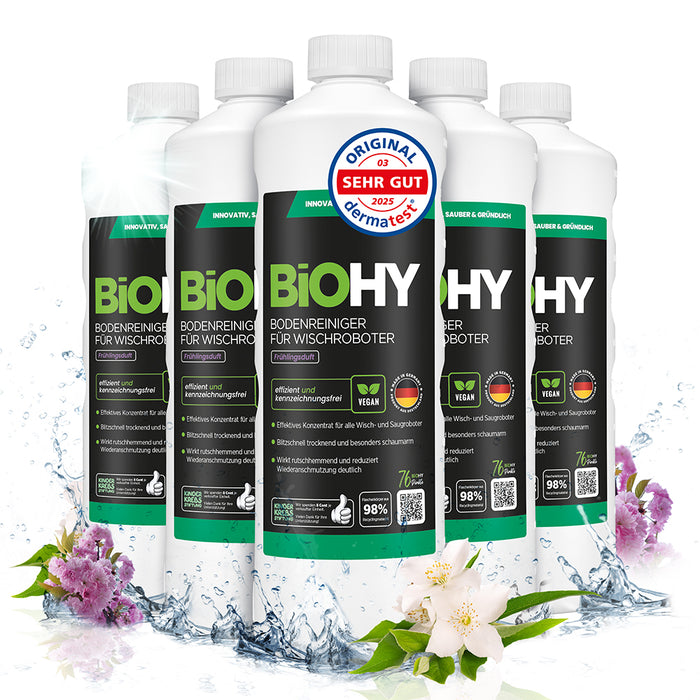 BiOHY floor cleaner for wiping robots, organic cleaner, floor wiping care, non-foaming floor cleaner
