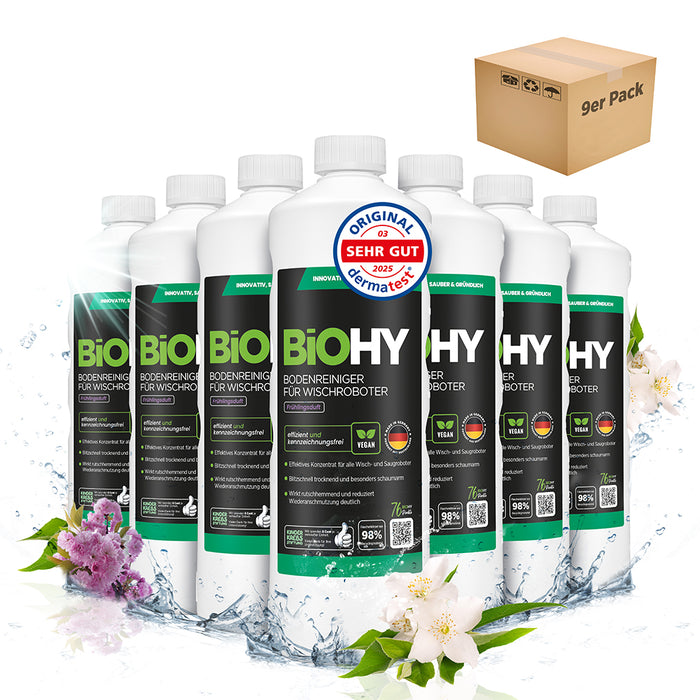BiOHY floor cleaner for wiping robots, organic cleaner, floor wiping care, non-foaming floor cleaner