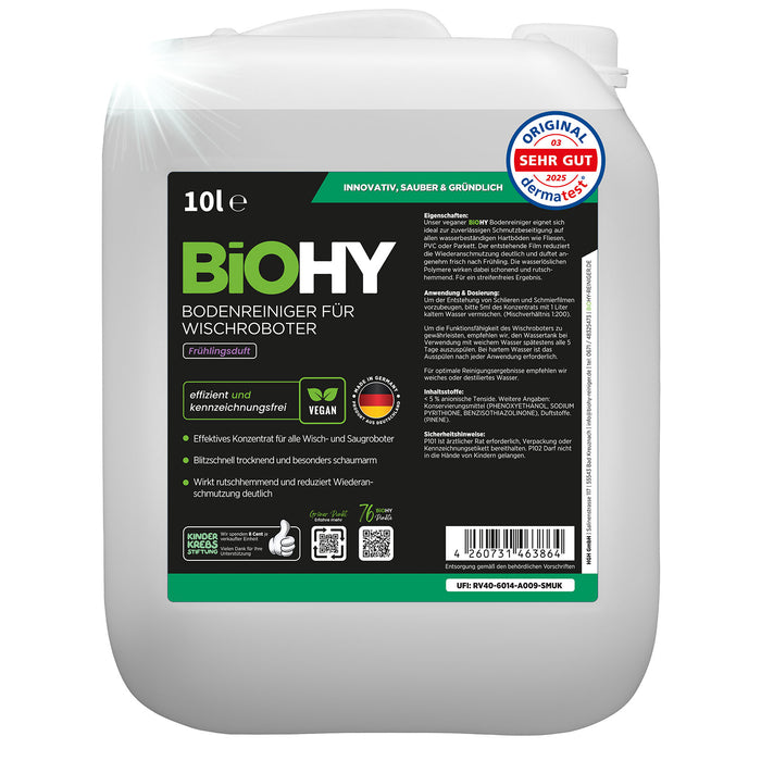 BiOHY floor cleaner for wiping robots, organic cleaner, floor wiping care, non-foaming floor cleaner