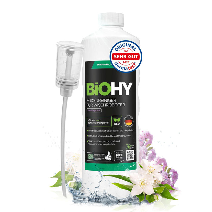 BiOHY floor cleaner for wiping robots, organic cleaner, floor wiping care, non-foaming floor cleaner