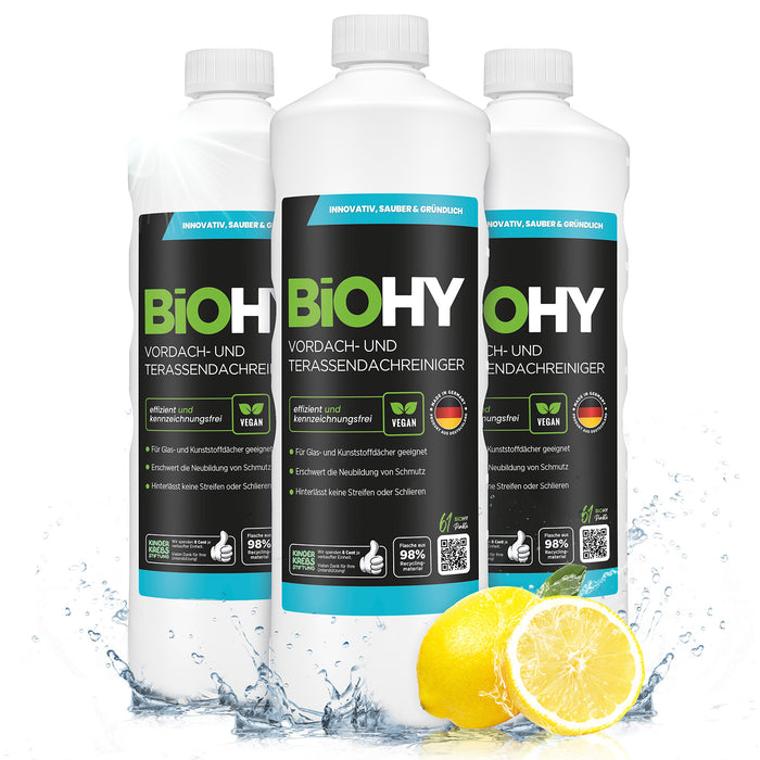 BiOHY Vordach- und Terrassendachreiniger – umweltfreundlich, vegan & Made in Germany (Inhaltsstoffe)