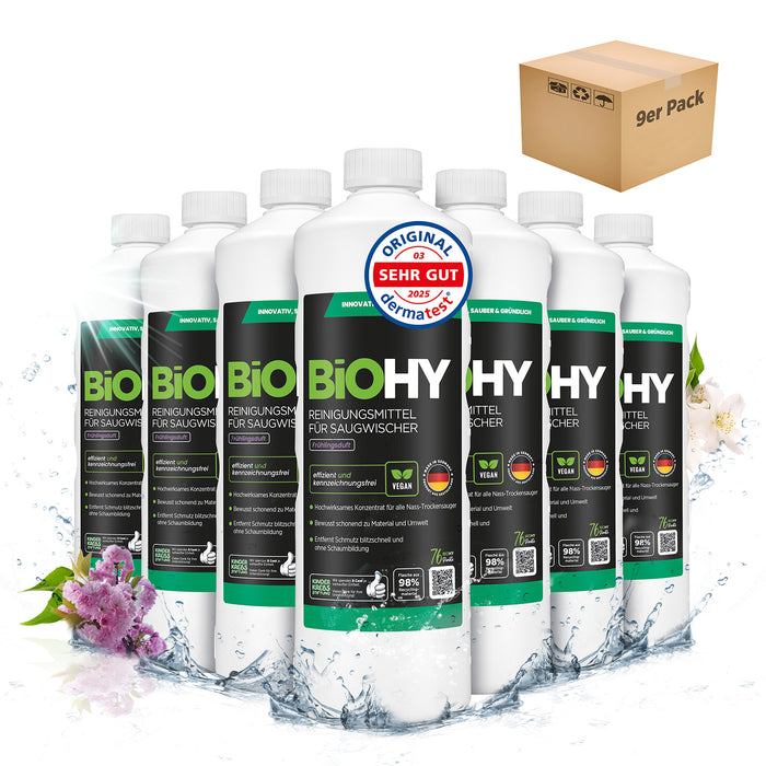 BiOHY Reiniger für Saugwischer mit Frühlingsduft – veganes Konzentrat für Tineco & Kärcher FC Saugwischer (Bio-Konzentrat & vegan)