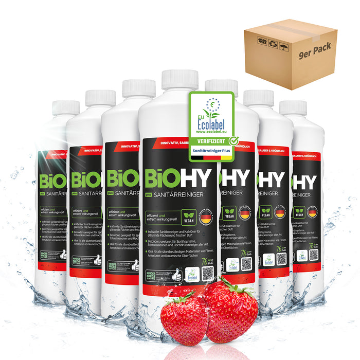BiOHY Sanitärreiniger Plus – gegen Kalk & Urinstein, hygienisch & vegan (Nahaufnahme)