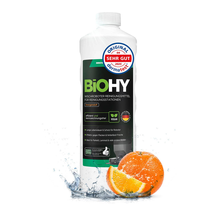 BiOHY Mopping robot cleaning agent for cleaning stations, cleaner for mopping robots, non-mudding floor cleaner, organic concentrate