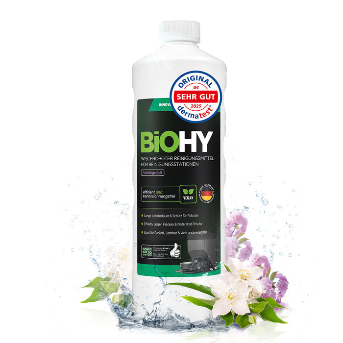BiOHY Mopping robot cleaning agent for cleaning stations, cleaner for mopping robots, non-mudding floor cleaner, organic concentrate