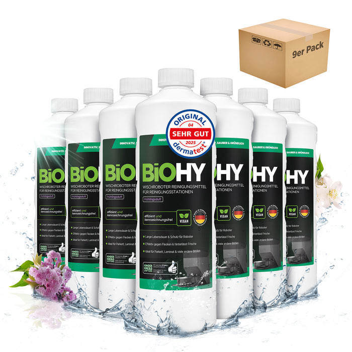 BiOHY Mopping robot cleaning agent for cleaning stations, cleaner for mopping robots, non-mudding floor cleaner, organic concentrate