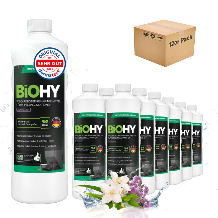 BiOHY Mopping robot cleaning agent for cleaning stations, cleaner for mopping robots, non-mudding floor cleaner, organic concentrate