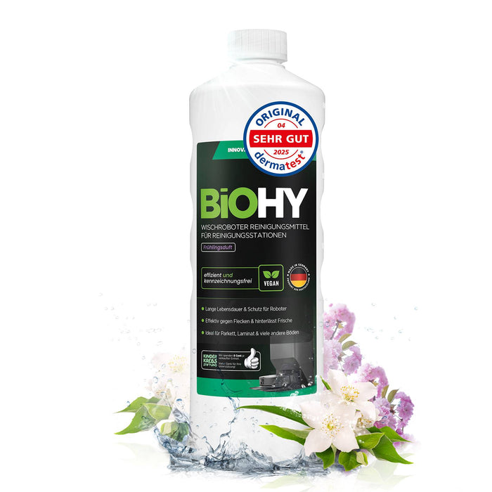 BiOHY Mopping robot cleaning agent for cleaning stations, cleaner for mopping robots, non-mudding floor cleaner, organic concentrate