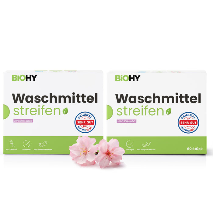 BiOHY Waschmittel Blätter mit Frühlingsduft – 2er Pack