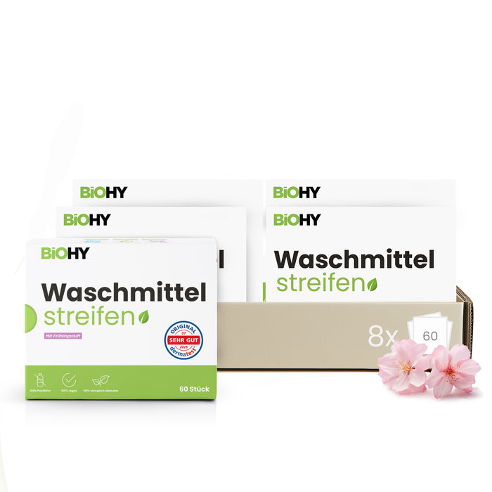BiOHY laundry detergent sheets, laundry detergent strips, travel detergent, water-soluble washing paper