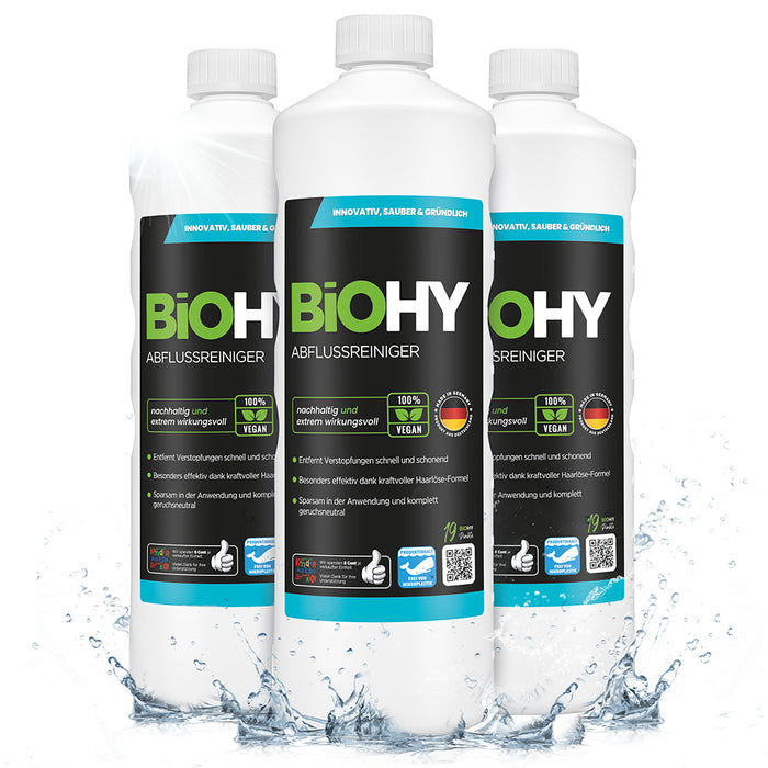 BiOHY drain cleaner, pipe cleaner, pipe free agent, concentrate