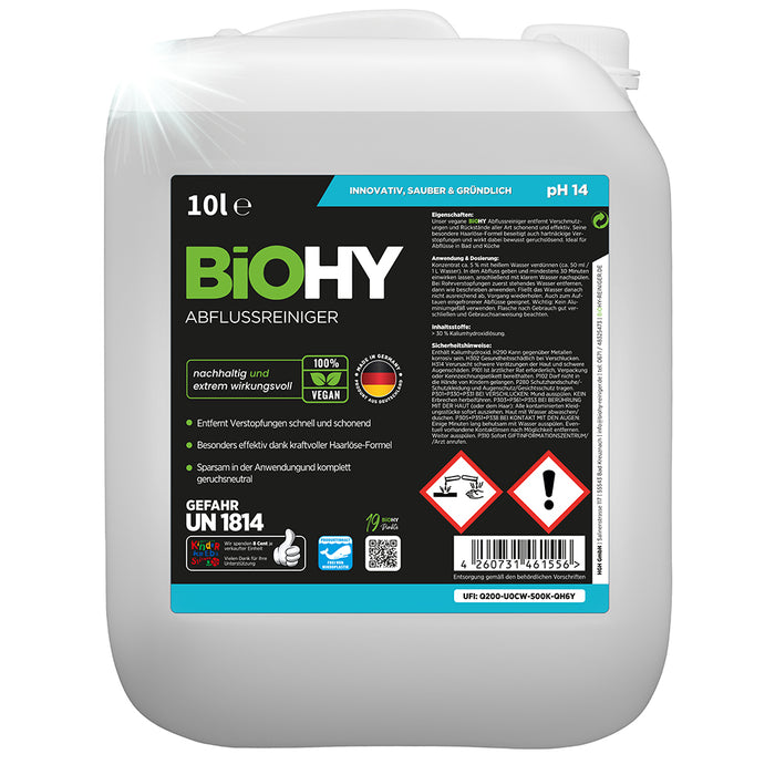 BiOHY drain cleaner, pipe cleaner, pipe free agent, concentrate
