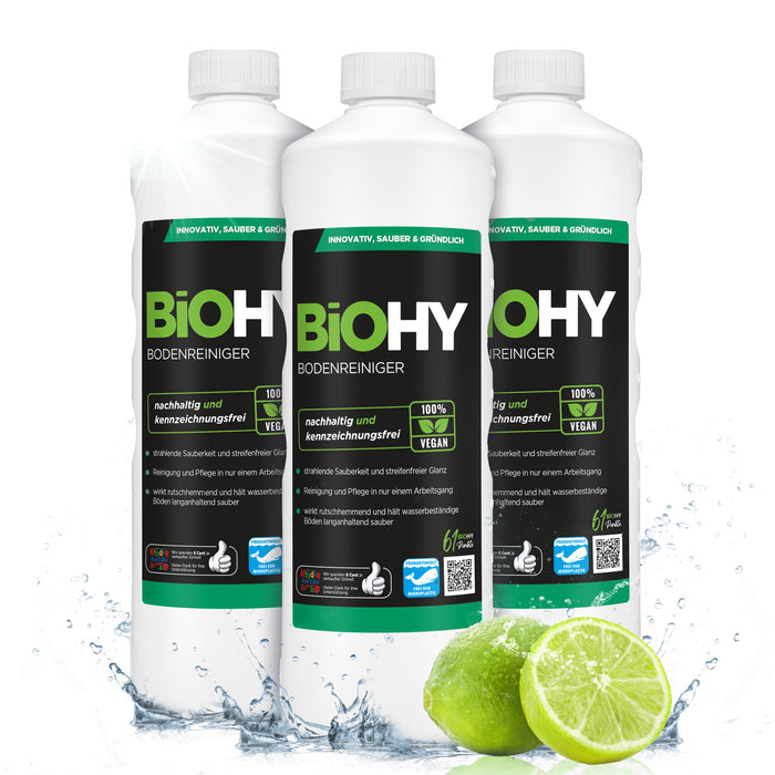 BiOHY floor cleaner, floor cleaner, non-foaming floor cleaner, organic concentrate