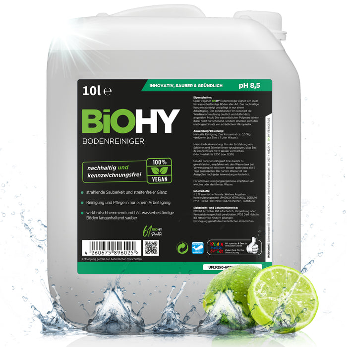 BiOHY floor cleaner, floor cleaner, non-foaming floor cleaner, organic concentrate