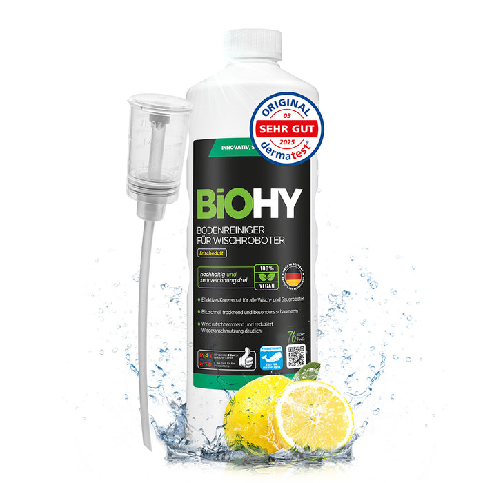 BiOHY floor cleaner for wiping robots, organic cleaner, floor wiping care, non-foaming floor cleaner