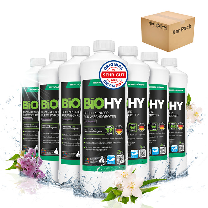 BiOHY floor cleaner for wiping robots, organic cleaner, floor wiping care, non-foaming floor cleaner