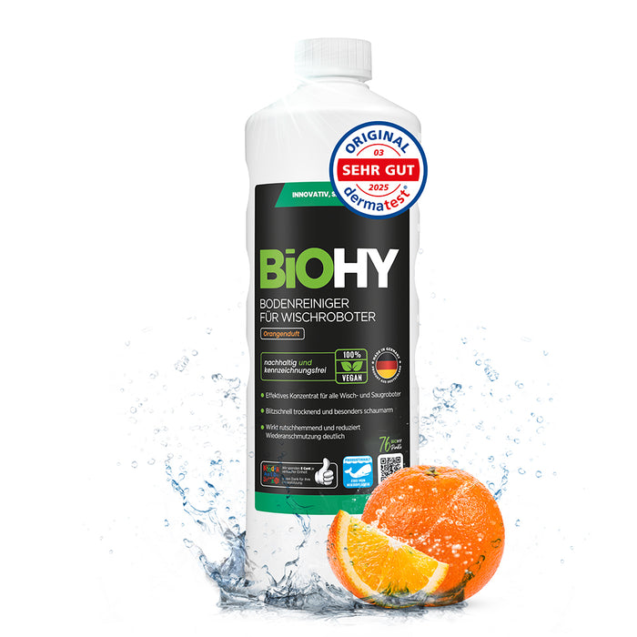 BiOHY floor cleaner for wiping robots, organic cleaner, floor wiping care, non-foaming floor cleaner