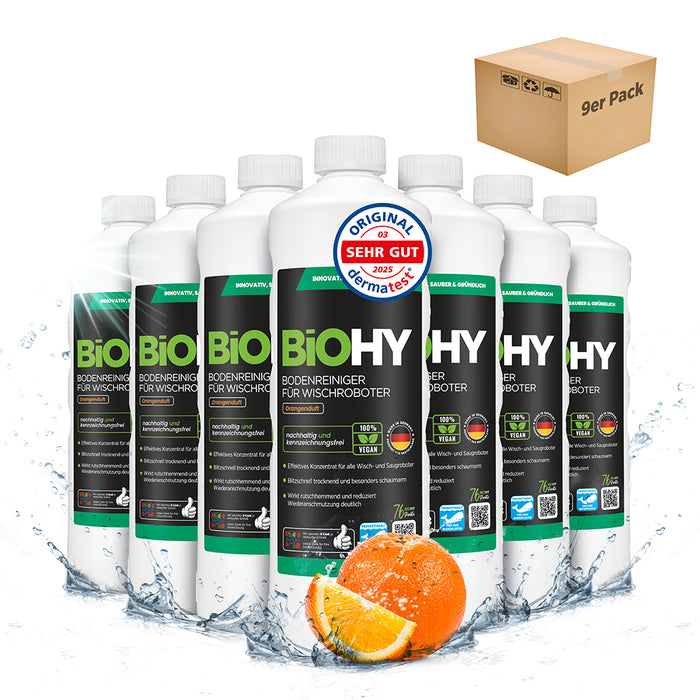 BiOHY floor cleaner for wiping robots, organic cleaner, floor wiping care, non-foaming floor cleaner