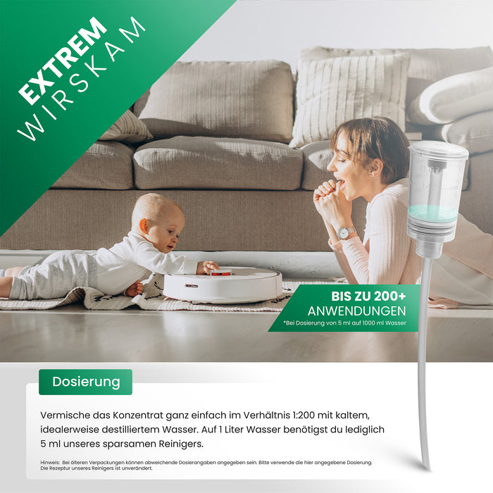 BiOHY floor cleaner for wiping robots, organic cleaner, floor wiping care, non-foaming floor cleaner