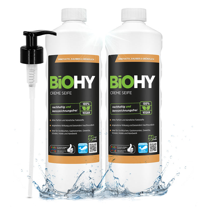 BiOHY cream soap, skin-friendly washing lotion, phosphate-free hand soap, moisturizing soap cream