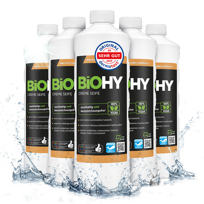 BiOHY cream soap, skin-friendly washing lotion, phosphate-free hand soap, moisturizing soap cream